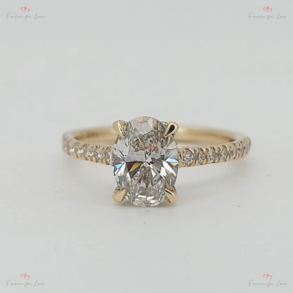 1 Ct IGI Certified Oval Diamond Engagement Ring