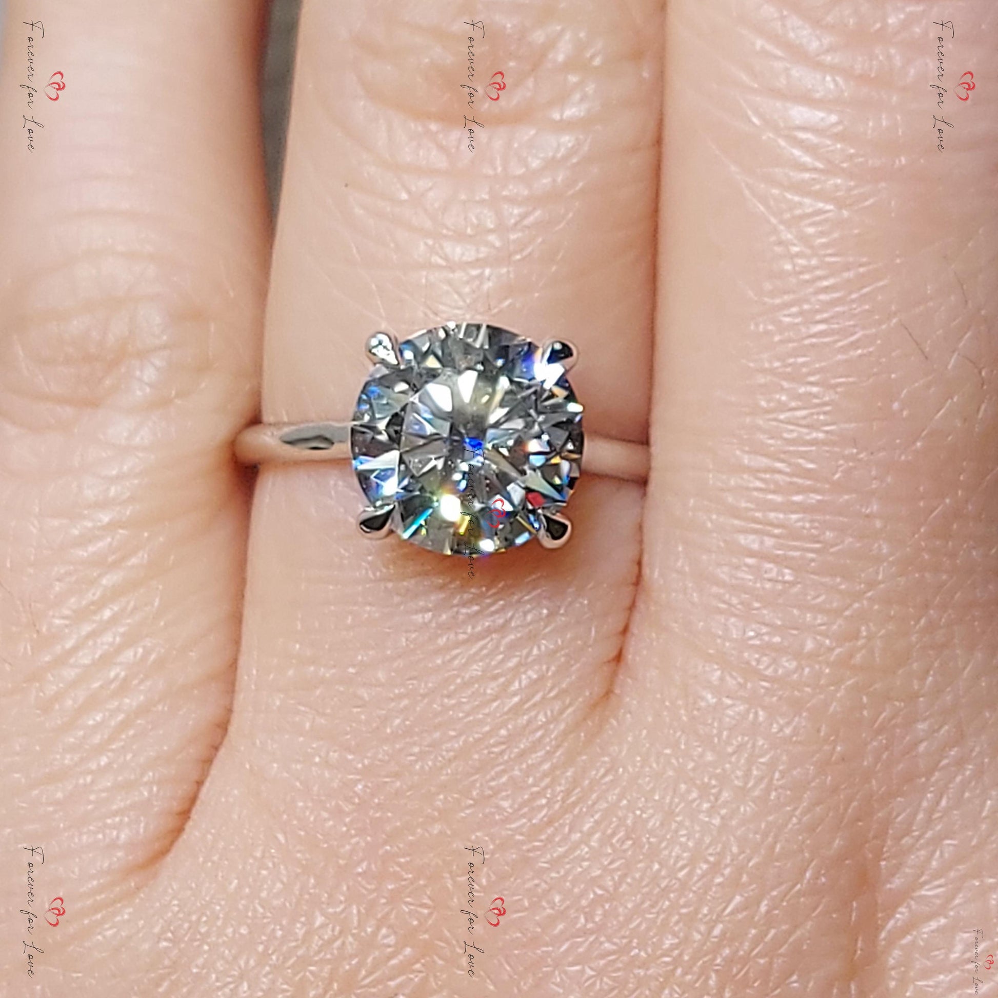 3 Ct IGI Certified Round Lab Diamond Solitaire Engagement Ring