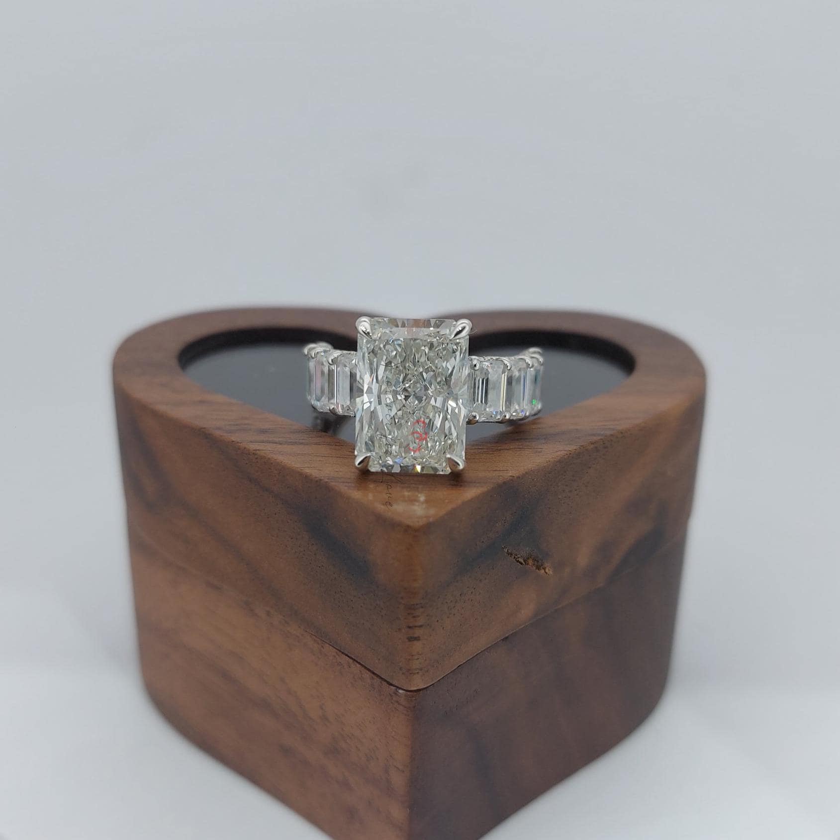 5 Ct Radiant Lab Diamond Solitaire Engagement Ring