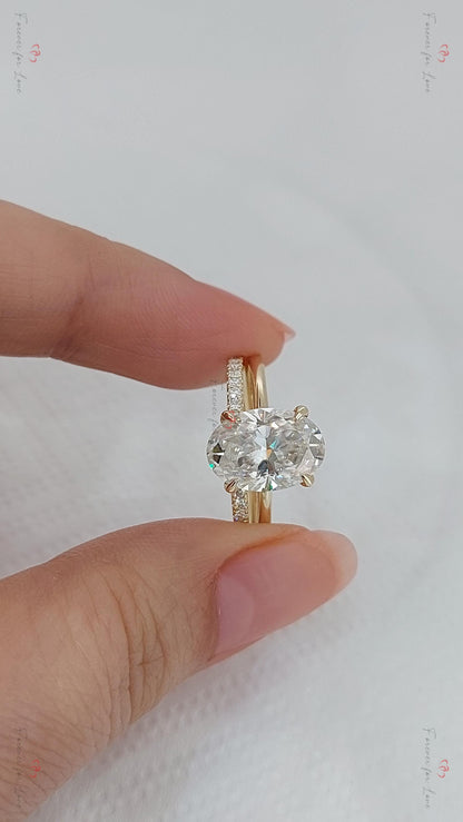 3 Ct Oval Moissanite Eternity Band