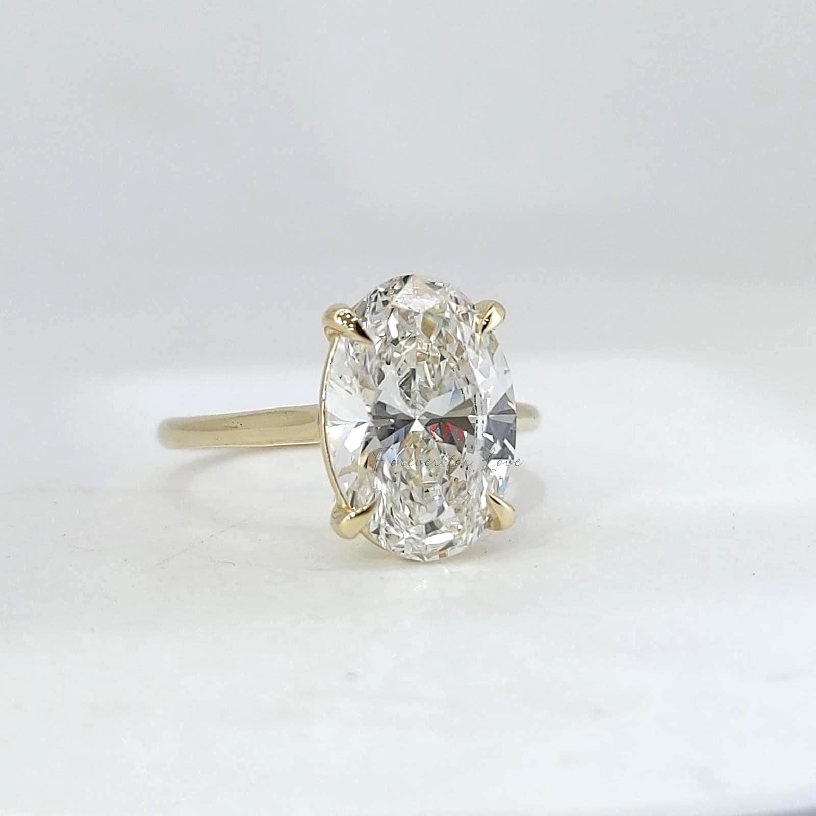 2 Ct Oval Lab Diamond Engagement Ring