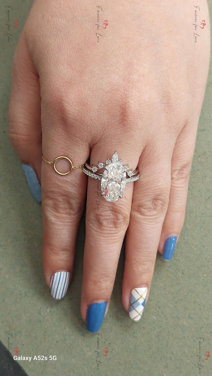 6.5 Ct Oval Moissanite Eternity Band