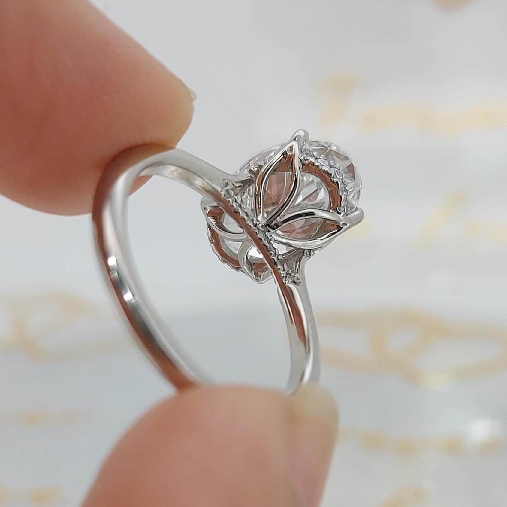 3.1 Ct IGI Certified Oval Lab Diamond Solitaire Engagement Ring