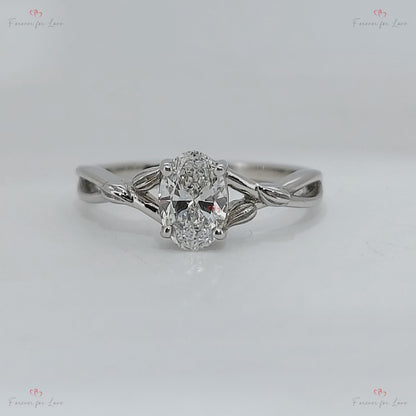 1 Ct IGI Certified Oval Diamond Engagement Ring