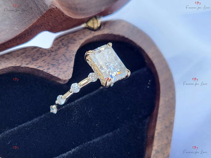 3 Ct IGI Certified Radiant Diamond Hidden Halo Engagement Ring