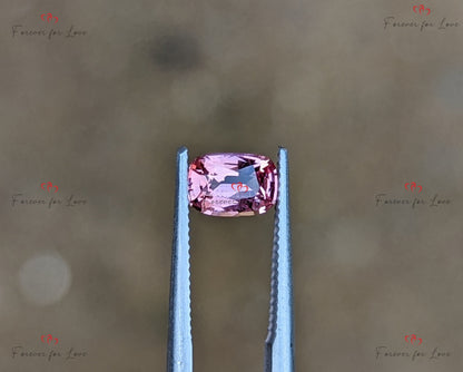 Saphir Padparadscha 0,76 carats, Saphir Padparadscha véritable de Ceylan non chauffé non traité de taille coussin pour elle.