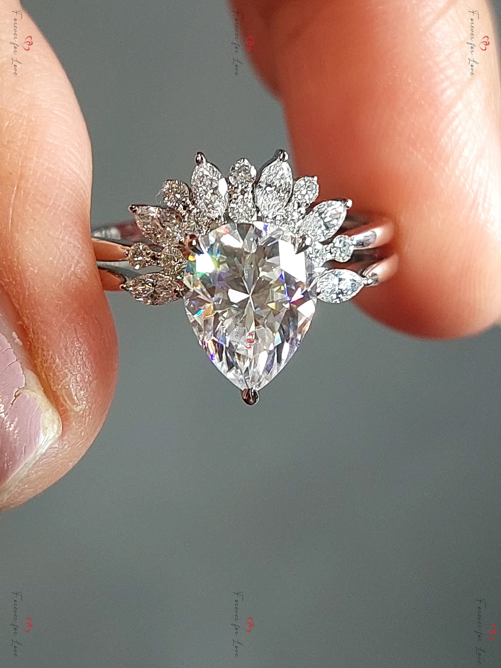 Pear Lab Diamond Engagement Ring