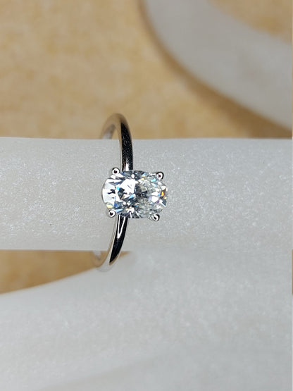 1 Ct Oval Diamond, Moissanite Engagement Ring