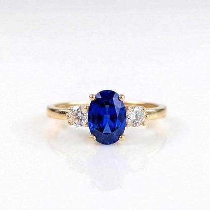 2.3 Ct Oval Blue Diamond, Sapphire Engagement Ring