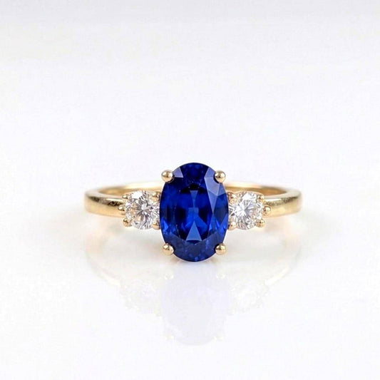 2.3 Ct Oval Blue Diamond, Sapphire Engagement Ring
