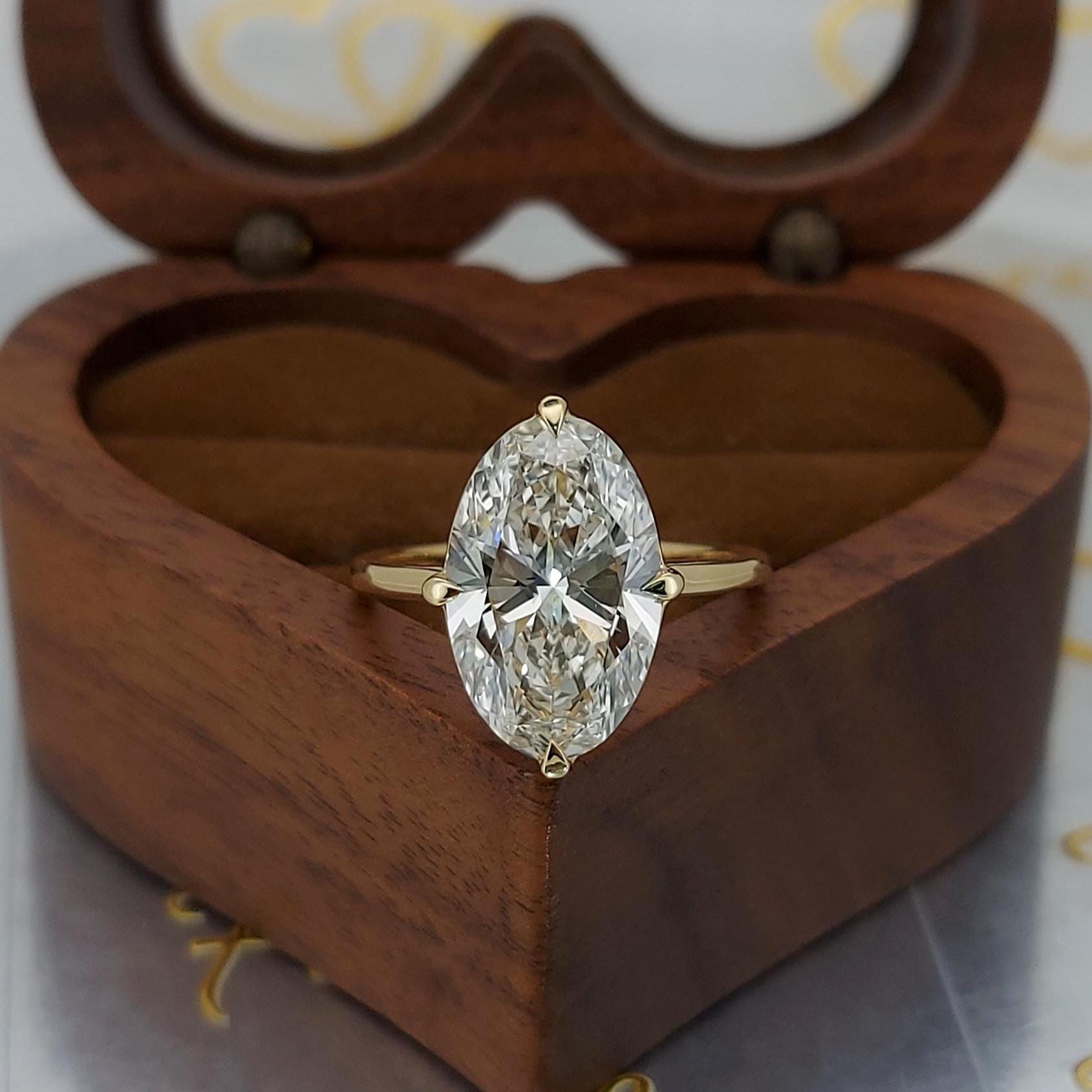 5 Ct IGI Certified Oval Lab Diamond Engagement Ring