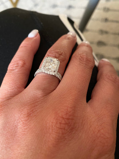 IGI Certified Radiant Diamond Halo Engagement Ring