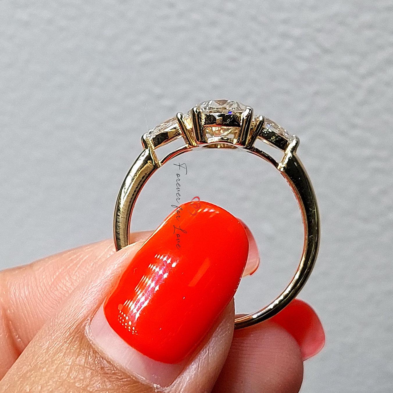3 Ct Oval Diamond Three Stone Engagement Ring