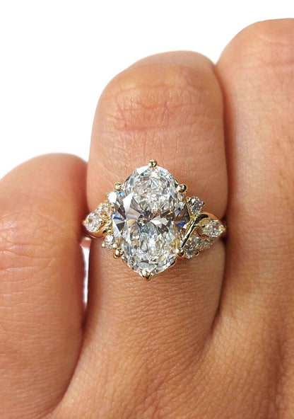 3.3ct Nature Inspired E, VVS2, IGI Certified Oval Cut Diamond Engagement Ring, Nature inspired Design, Wedding Ring, Perfect wedding Gift