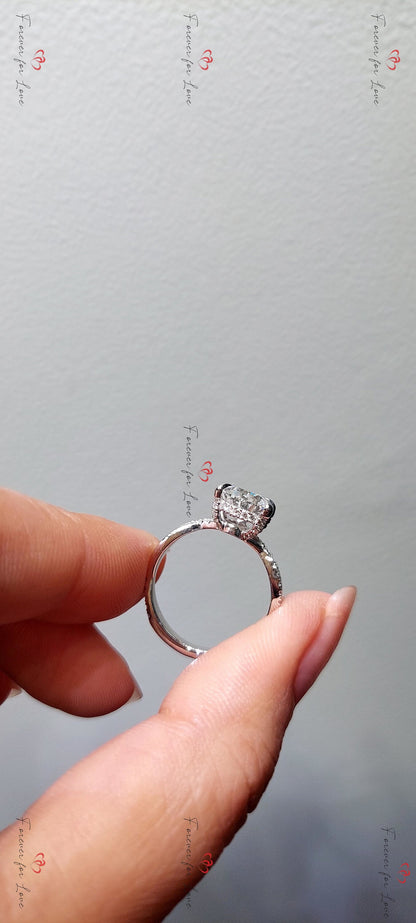 2.5 Ct Pear Lab Diamond Solitaire Engagement Ring
