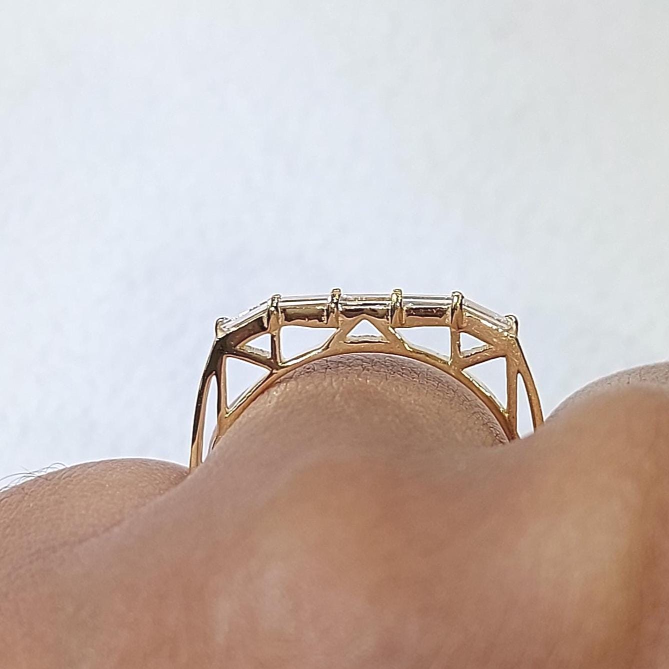 Baguette Lab Diamond Stacking Ring