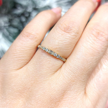 Baguette Lab Diamond Half Eternity Band