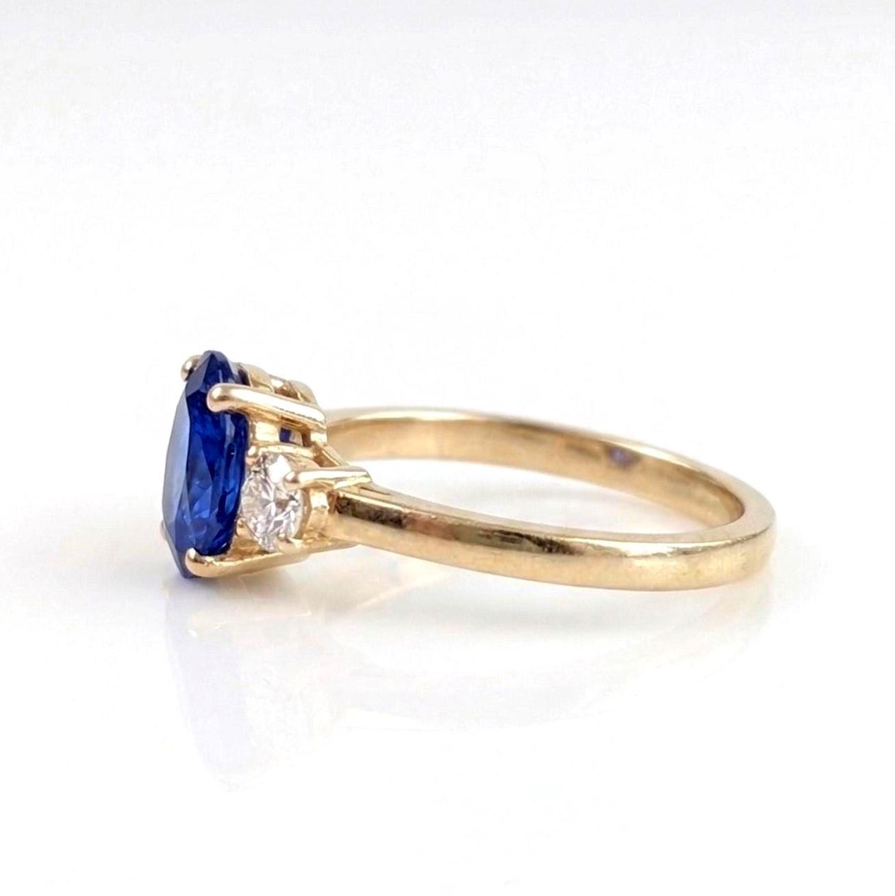 2.3 Ct Oval Blue Diamond, Sapphire Engagement Ring