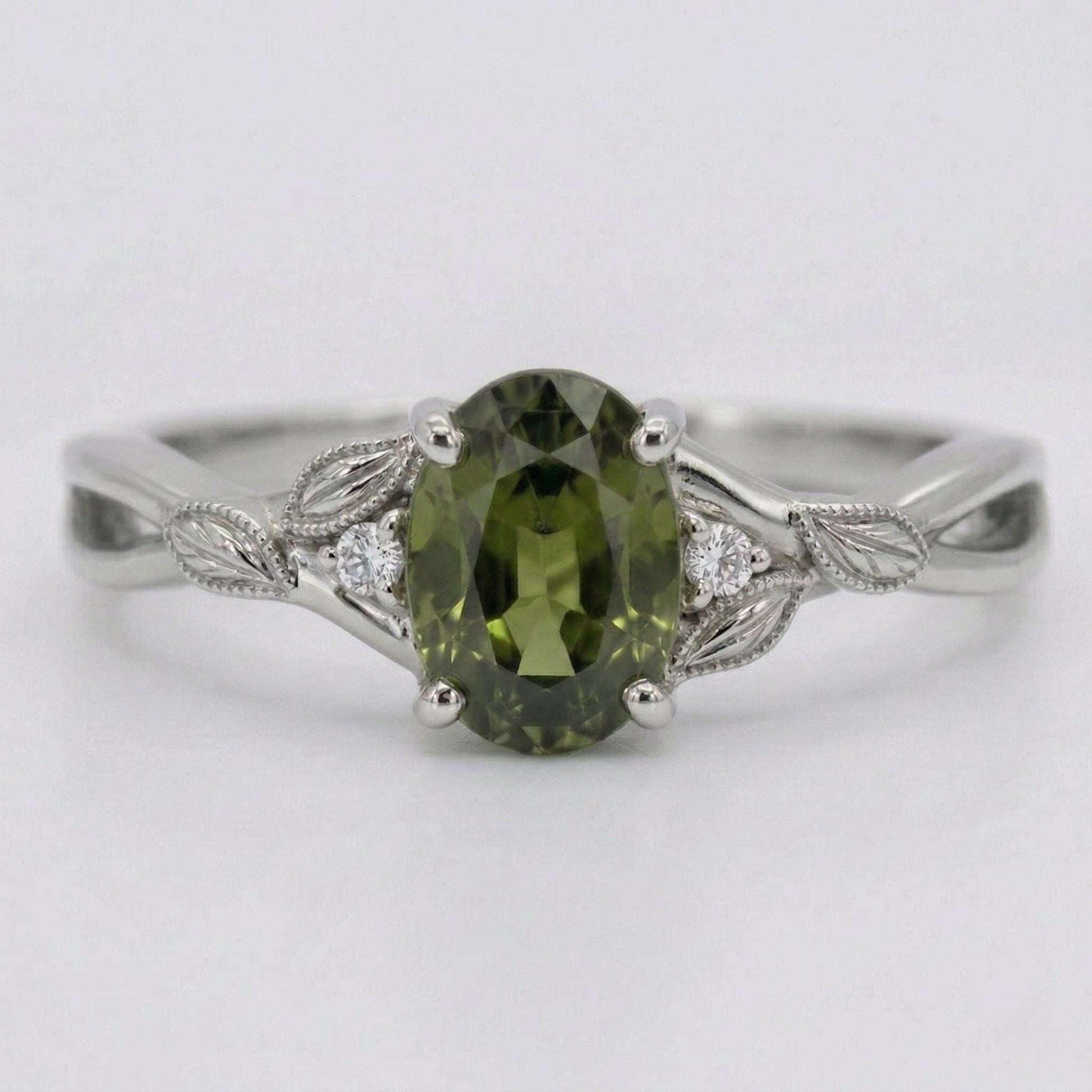 Oval Emerald Engagement Ring