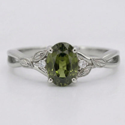 Oval Emerald Engagement Ring