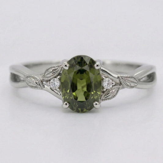 Oval Emerald Engagement Ring