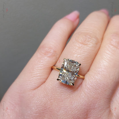 7 Ct Cushion Diamond, Moissanite Engagement Ring