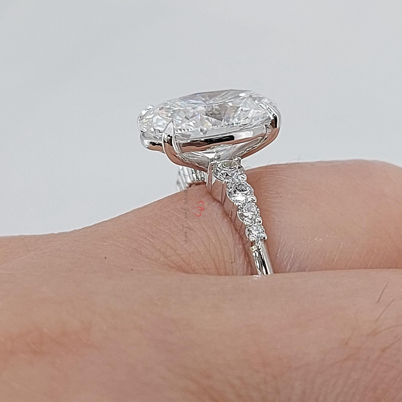 5 Ct Oval Diamond Solitaire Engagement Ring