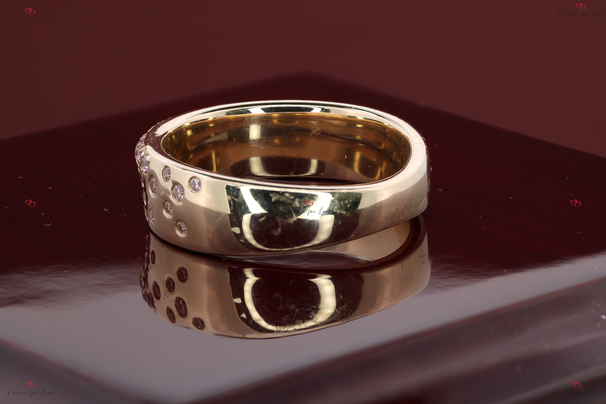 Round Pink Diamond Wedding Ring