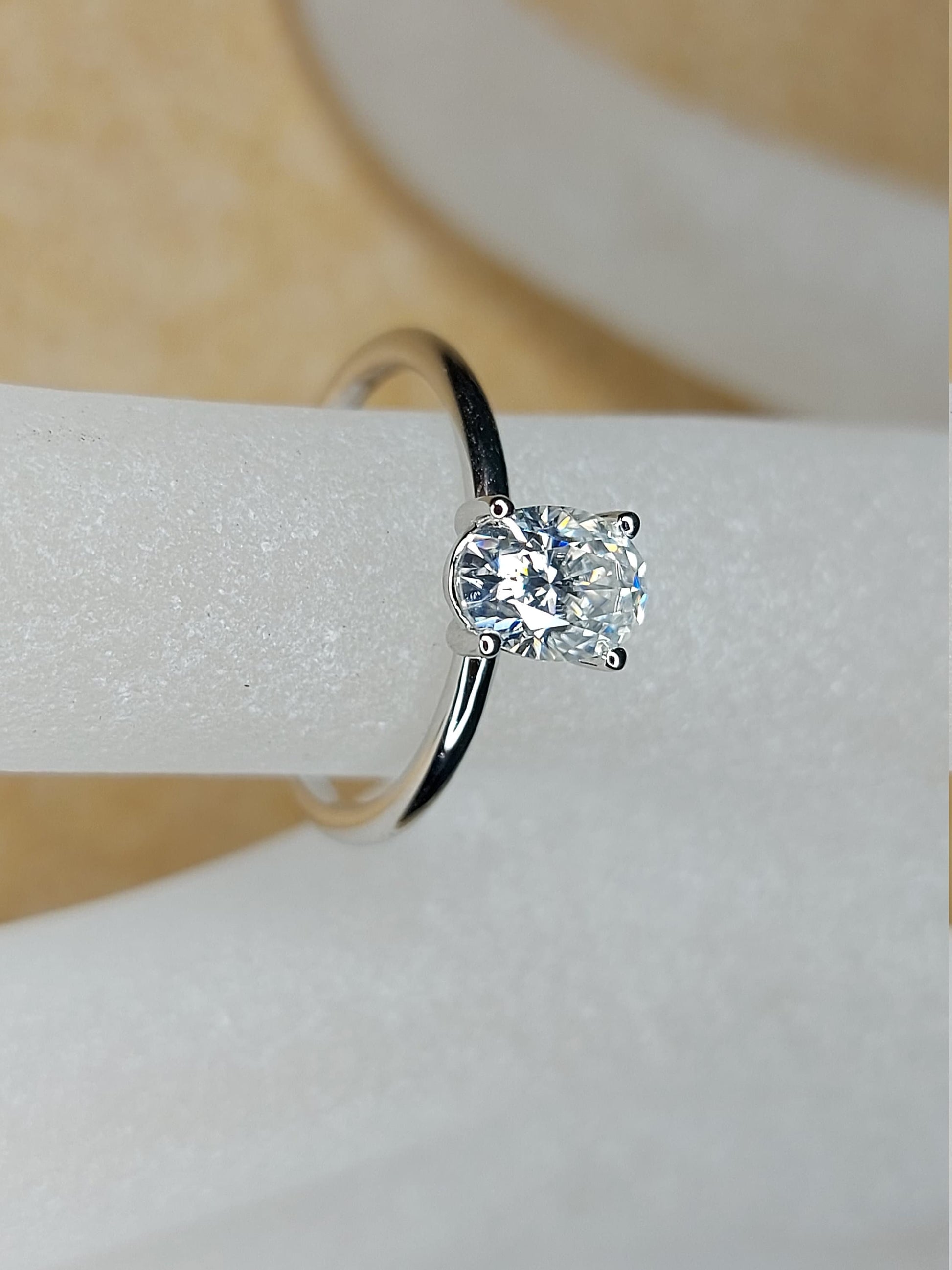 1 Ct Oval Diamond, Moissanite Engagement Ring