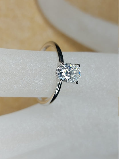1 Ct Oval Diamond, Moissanite Engagement Ring