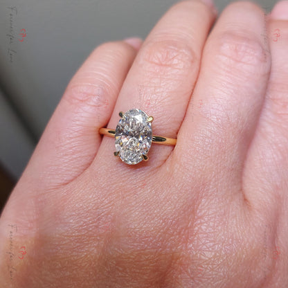 4 Ct IGI Certified Oval Lab Diamond Engagement Ring