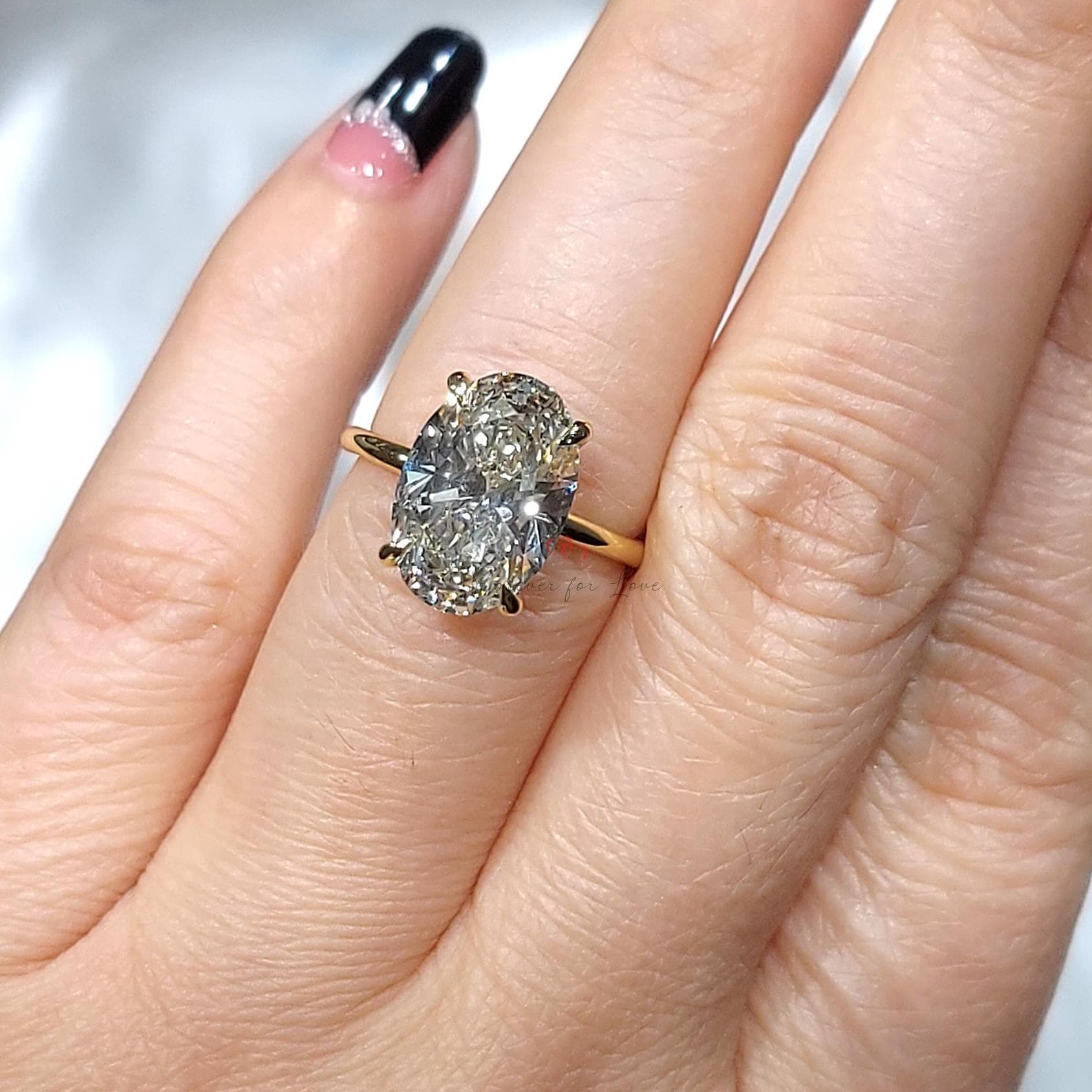 4 Ct IGI Certified Oval Diamond Engagement Ring