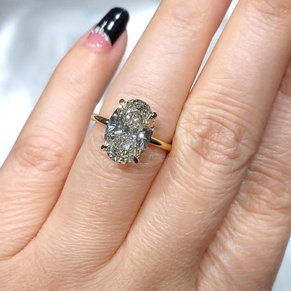 4 Ct IGI Certified Oval Diamond Engagement Ring