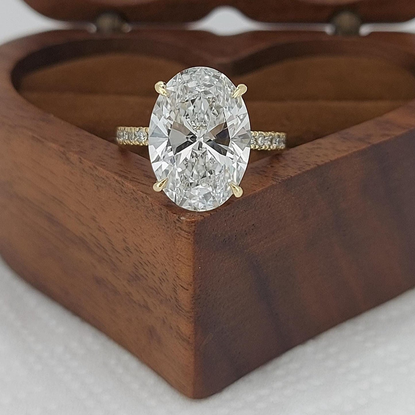 4.5 Ct IGI Certified Oval Lab Diamond Full Eternity Ring Oval cut 1Ct Moissanite Brilliant Cut engagement ring in 935 Argentium Silver — custom handcrafted by Forever For Love