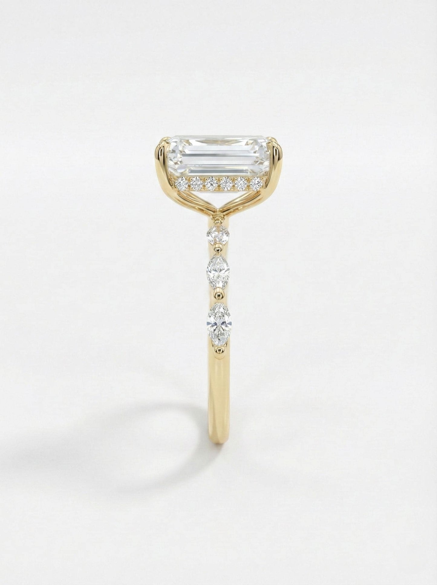 5.5 Ct IGI Certified Emerald Lab Diamond Engagement Ring Emerald cut 1Ct Moissanite Brilliant Cut engagement ring in 935 Argentium Silver — custom handcrafted by Forever For Love