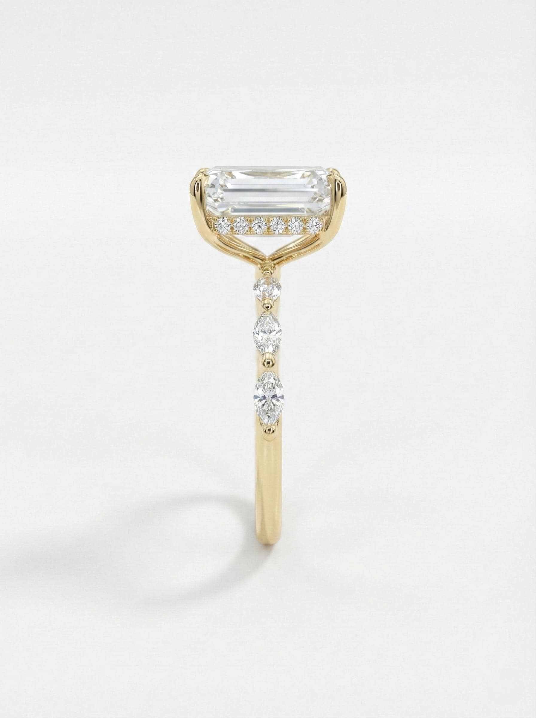 5.5 Ct IGI Certified Emerald Lab Diamond Engagement Ring