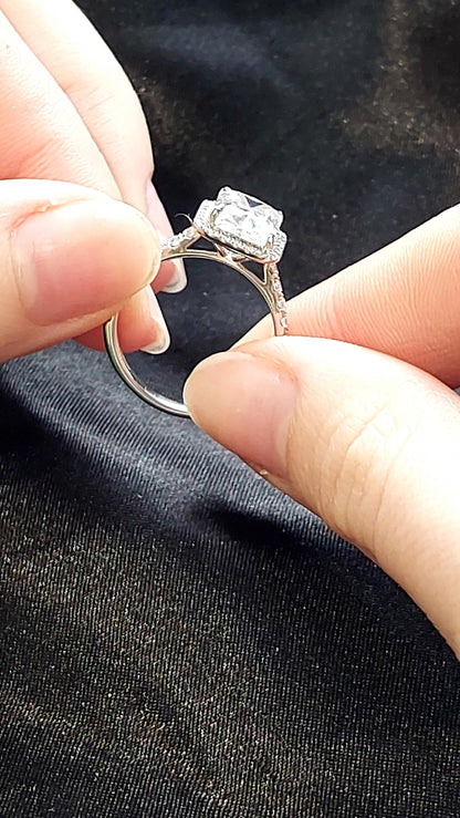 2.01 Ct IGI Certified Radiant Lab Diamond Engagement Ring