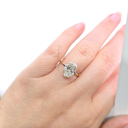 3 Ct IGI Certified Oval Lab Diamond Engagement Ring