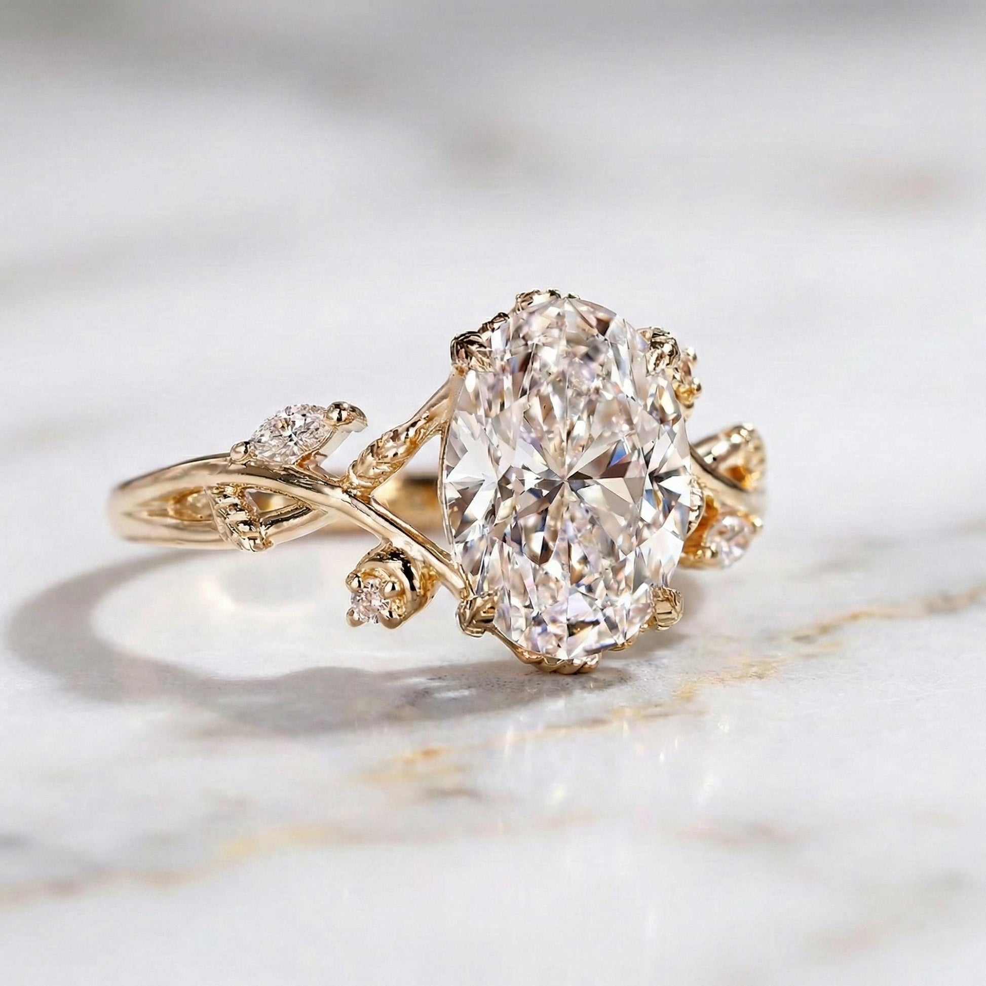 IGI Certified Oval Lab Diamond Engagement Ring