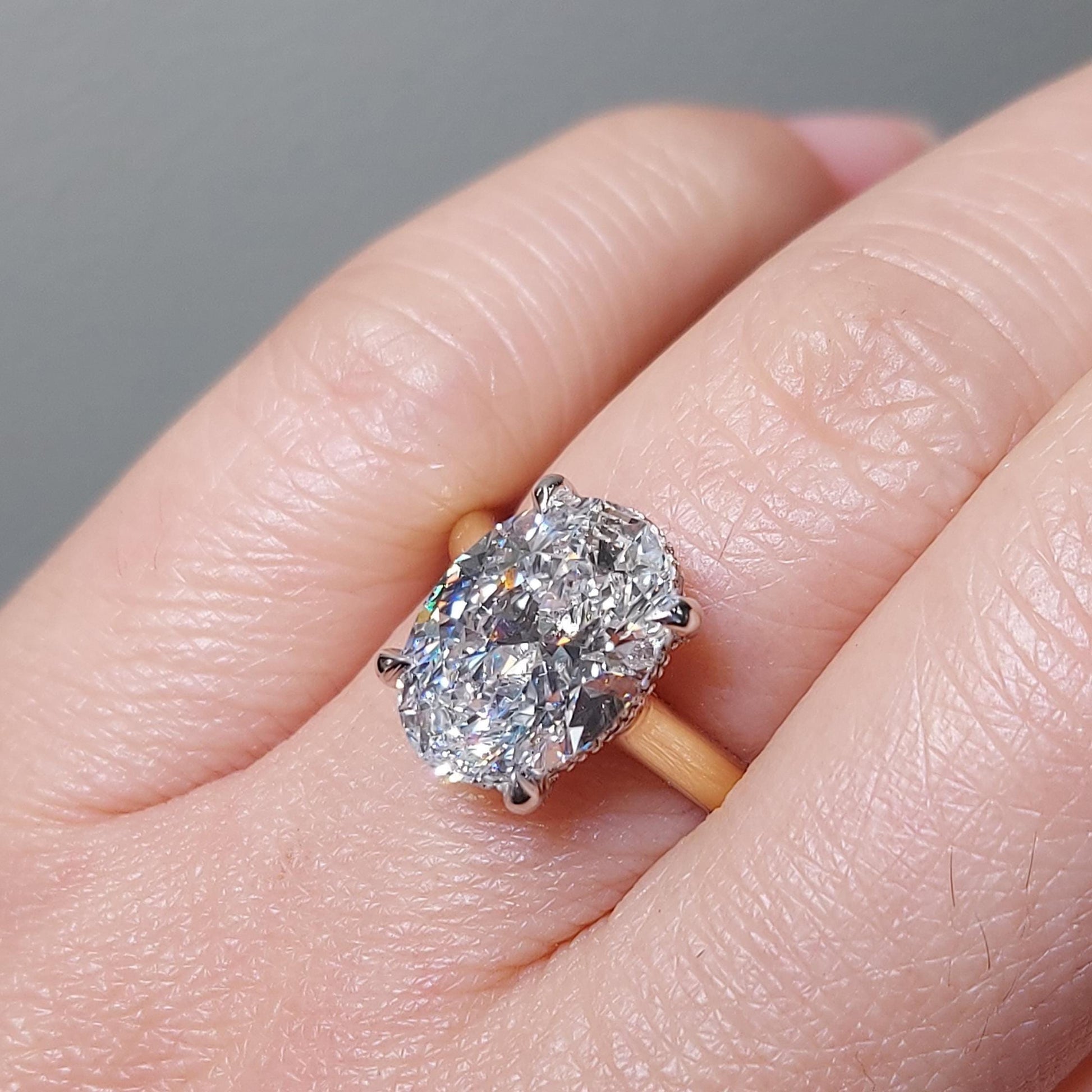 4 Ct Oval Lab Diamond Engagement Ring