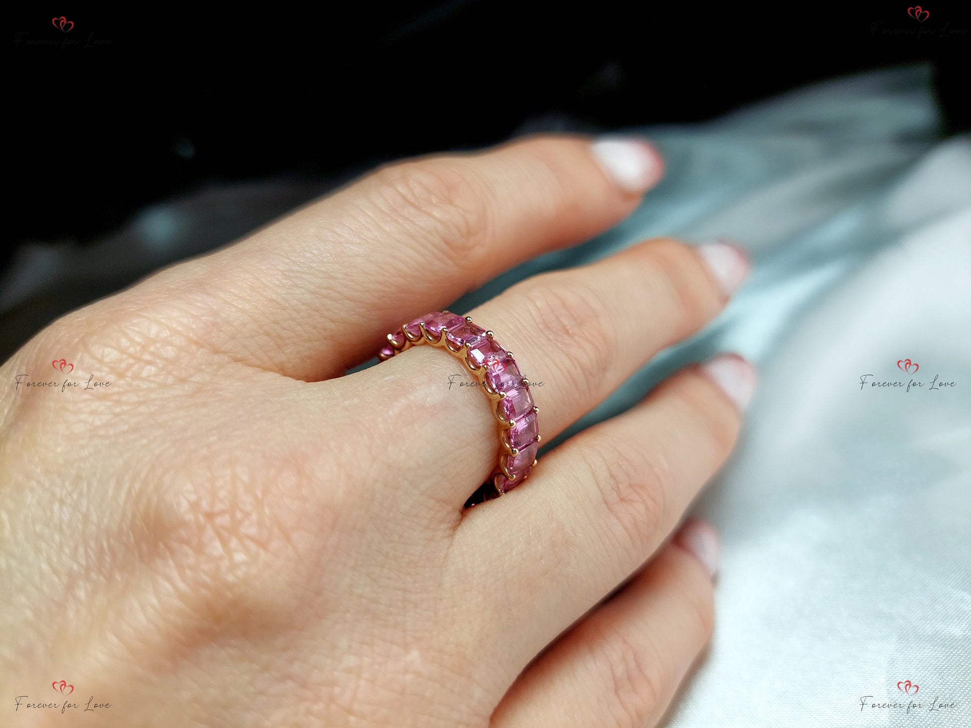 Emerald Sapphire Engagement Ring