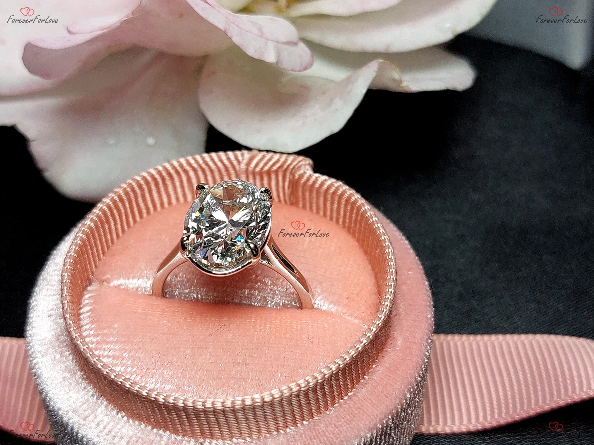 5 Ct Oval Lab Diamond Engagement Ring