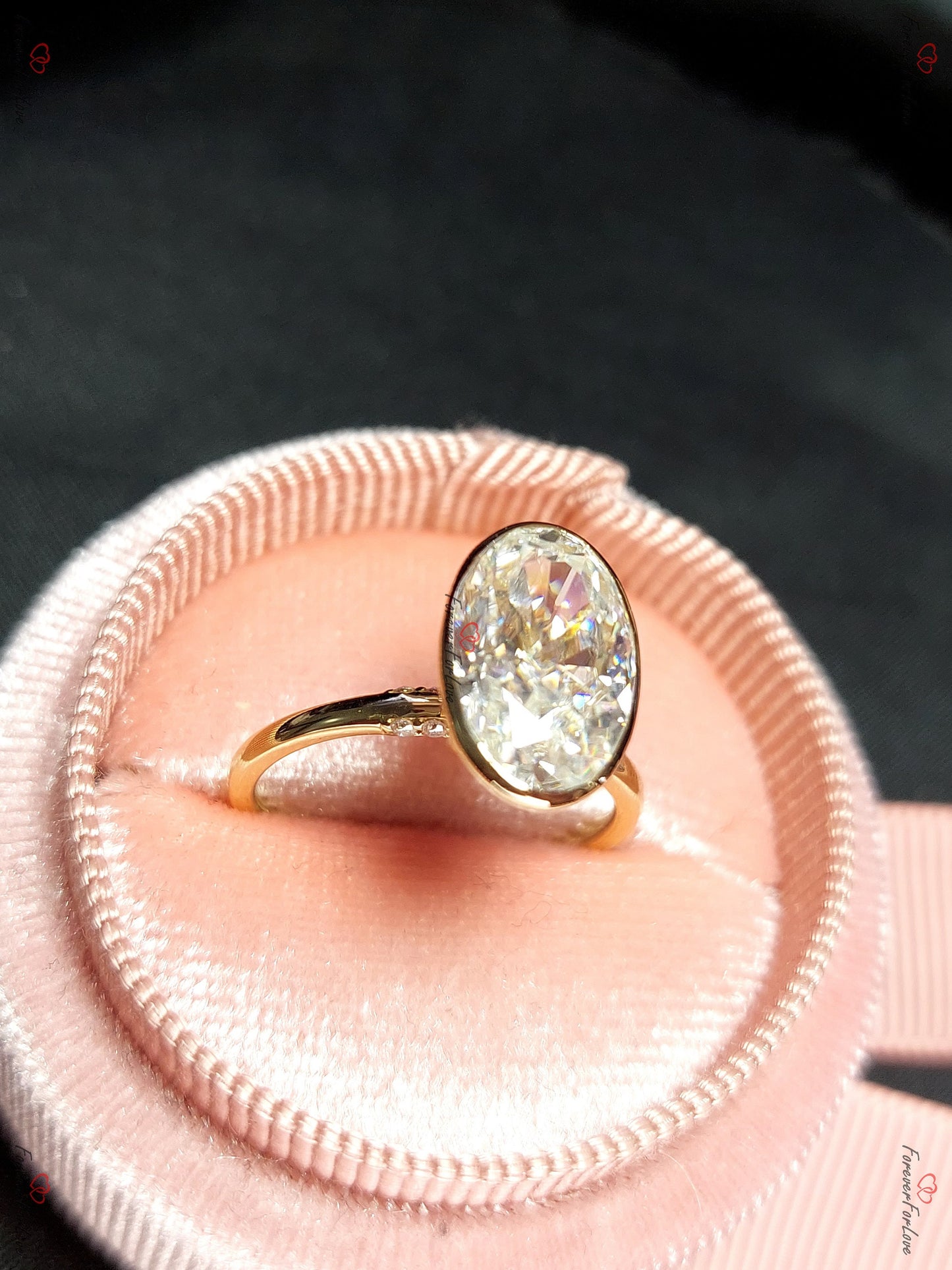 4 Ct Oval Diamond, Moissanite Solitaire Engagement Ring Oval cut 1Ct Moissanite Brilliant Cut engagement ring in 935 Argentium Silver — custom handcrafted by Forever For Love