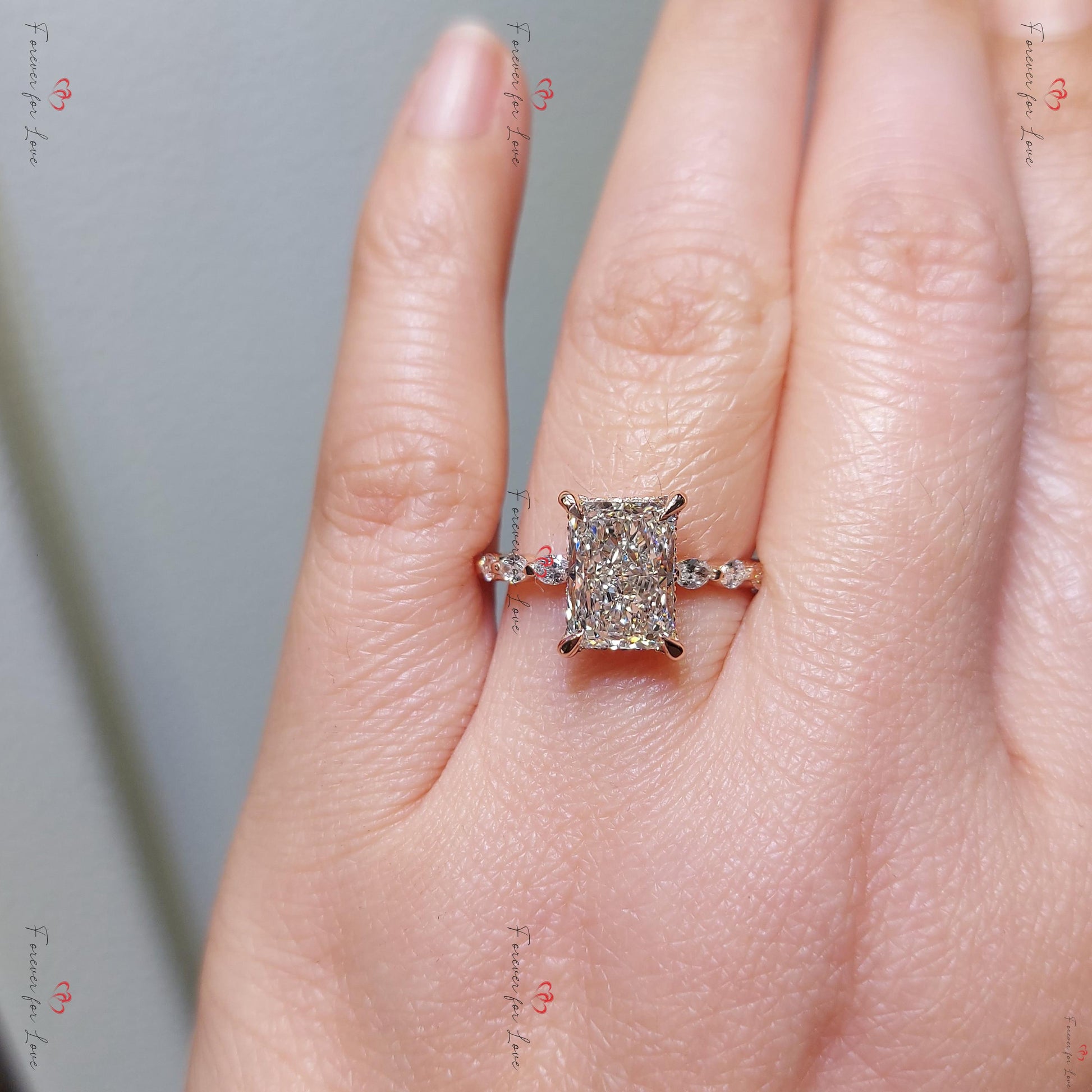 2.5 Ct IGI Certified Radiant Lab Diamond Engagement Ring
