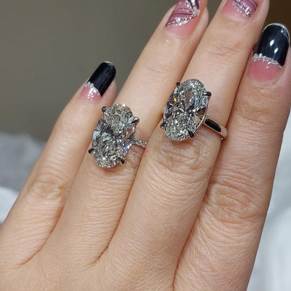 6 Ct Oval Lab Diamond Engagement Ring