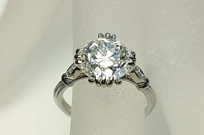 2.5 Ct Old Mine Moissanite Solitaire Engagement Ring