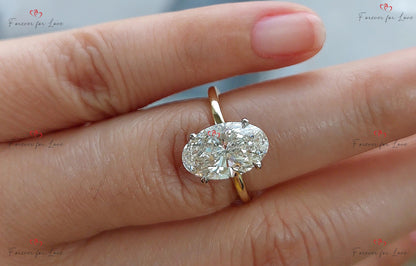3 Ct IGI Certified Oval Lab Diamond Engagement Ring