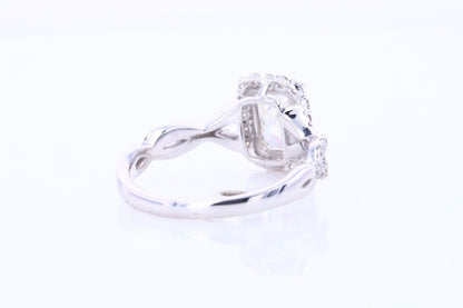 IGI Certified Radiant Diamond Halo Engagement Ring