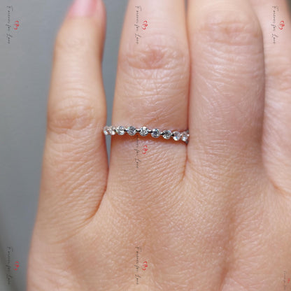 Round Lab Diamond Wedding Band