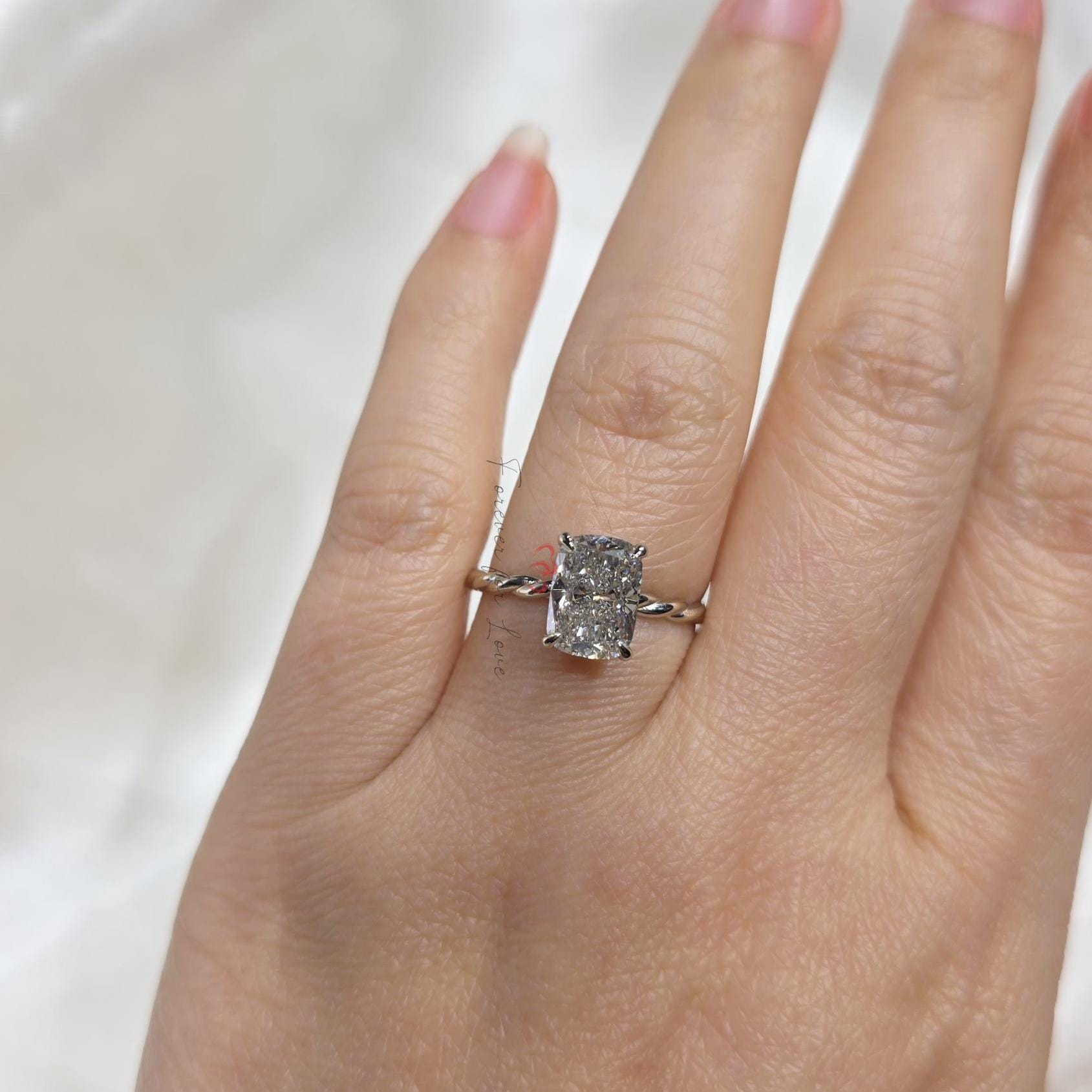 2.5 Ct IGI Certified Cushion Lab Diamond Engagement Ring